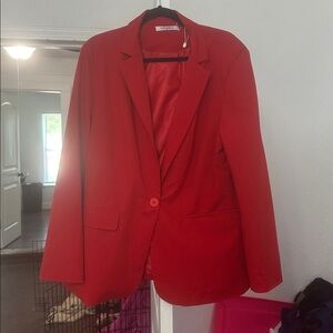 Cicybell Red Blazer Chic gray career or office Womens Casual Long Sleeve Work